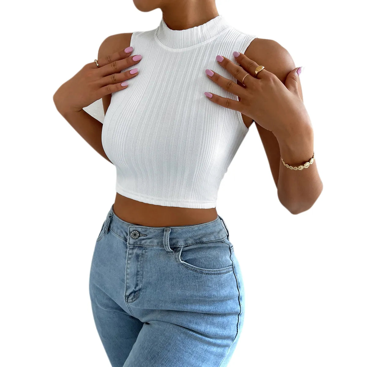 Sleeveless Chic Crop Top